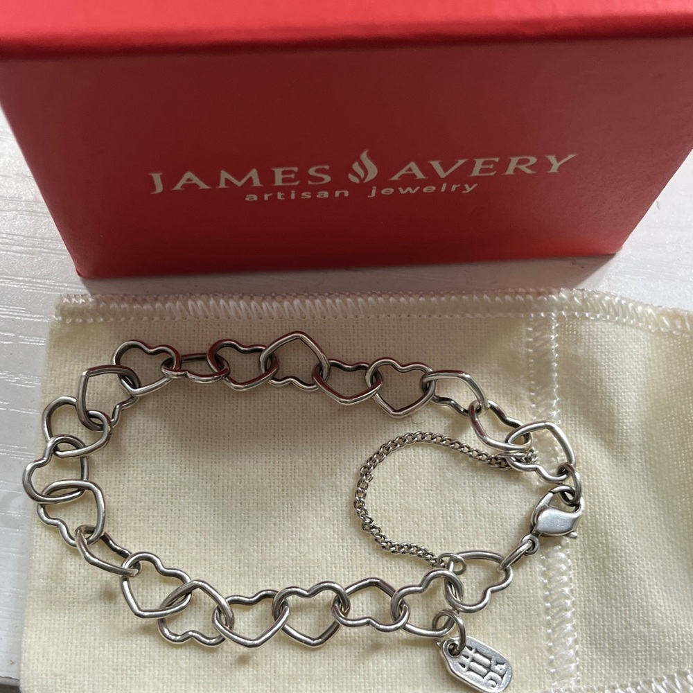 James Avery Silver Heart Chain Bracelet MD